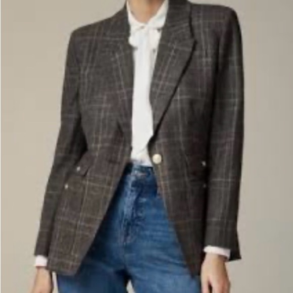 J. Crew Gray/Brown Plaid Vivienne Blazer - Picture 5 of 5